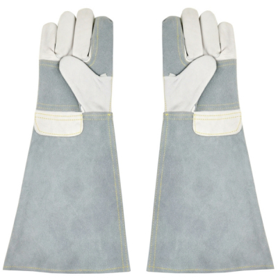 Gants Sécurité Vétérinaires Cuir – Anti-Morsures et Griffes – Longs 45 cm