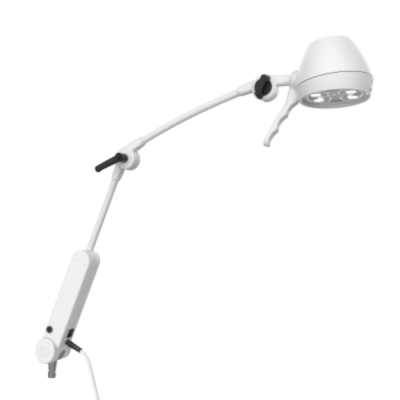 Lampe d'examen avec bras à double articulation et ressort de soutien