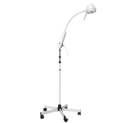 Lampe d'examen mobile avec bras en col de cygne et réglable en hauteur