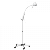 Lampe d'examen mobile avec bras flexible et tube fixe 