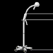 Lampe d'examen mobile avec bras flexible et tube fixe 