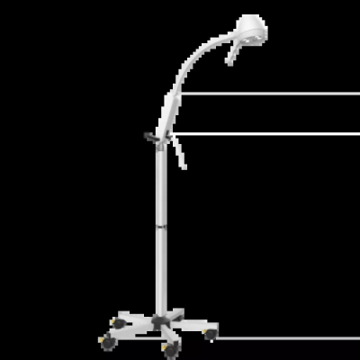 Lampe d'examen mobile avec bras flexible et tube fixe 