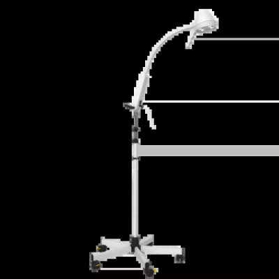 Lampe d'examen mobile avec bras flexible sur trépied réglable en hauteur