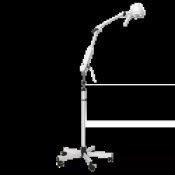Lampe d'examen mobile avec double bras articulé, support réglable en hauteur