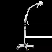 Lampe d'examen mobile avec double bras articulé, support réglable en hauteur