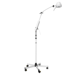 Lampe d'examen mobile avec double bras articulé, support réglable en hauteur