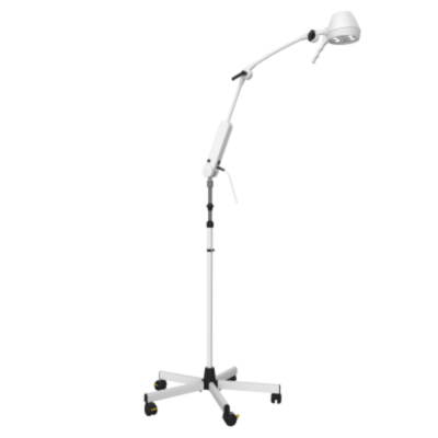 Lampe d'examen mobile avec double bras articulé, support réglable en hauteur