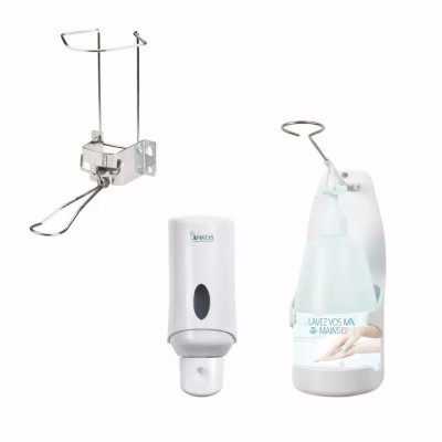 Distributeur de savon/SHA manuel inox Airless 1L
