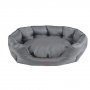Coussin gris ovale pour chien – imperméable, antidérapant et design intérieur/extérieur