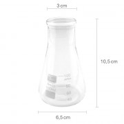 Fioles Erlenmeyer Verre Borosilicaté – Résistantes +140°C – Lot de 5 Graduées