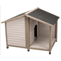 Niche en bois surélevée pour chien – modèle Lodge avec toit ouvrant Niche en bois surélevée pour chien – modèle Lodge avec toit ouvrant