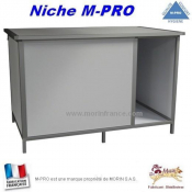Niche en PVC pour chien – modèle M-PRO avec châssis aluminium et toit ouvrant