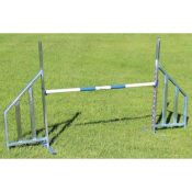 Haie d'agility avec une barre et 2 taquets en PVC