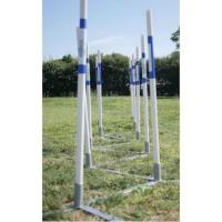 Slalom d’agility pliable 2 en 1 pour chien - entraînement & compétition