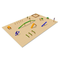 Parcours d'agility avec 12 éléments