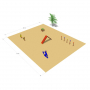 Parcours pour chiens avec 5 obstacles