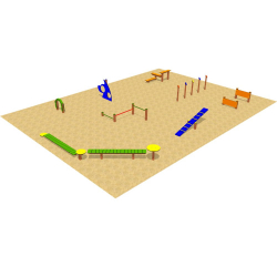 Parcours pour chiens avec 8 obstacles