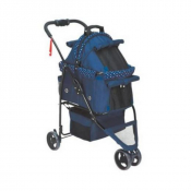 Poussette 2 en 1 citadine pour chien – Sac de transport détachable, pliable, avec siège auto intégré
