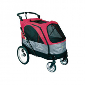 Poussette rouge pour chiens de moins de 55 kg