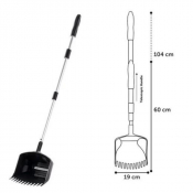 Pelle ramasse-crottes avec manche télescopique – Dents spéciales pour pelouse
