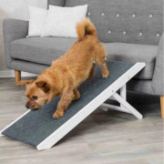 Rampe d’intérieur pour chien et chat – Réglable en hauteur, revêtement antidérapant, design MDF blan
