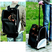 Sac de transport chien 2-en-1 sac à dos & trolley – Jusqu’à 8 kg, sécurité et confort intégrés