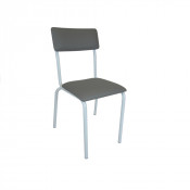 Chaise à assise rembourrée superposable