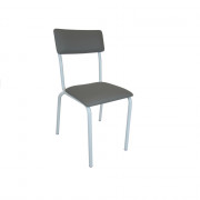 Chaise à assise rembourrée superposable