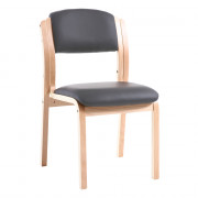 Chaise de Salle d’Attente Sans Accoudoirs – Confort Durable – Design Moderne en Bois et Cuir synthét