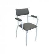 Chaise rembourrée superposable avec structure en acier blanc