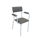 Chaise rembourrée superposable avec structure en acier blanc