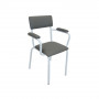 Chaise rembourrée superposable avec structure en acier blanc