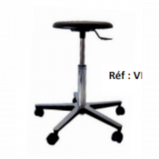 Tabouret à vérin assise noire à 5 branches