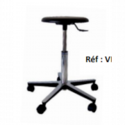 Tabouret à vérin assise noire à 5 branches