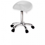 Tabouret en forme de selle à roulettes