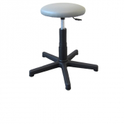 Tabouret gris en similicuir rembourré réglable