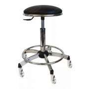 Tabouret noir sans dossier sur roulettes