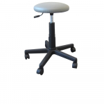 Tabouret professionnel gris en similicuir sur roulettes