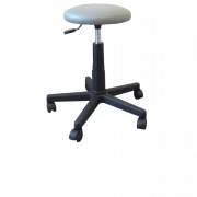 Tabouret professionnel gris en similicuir sur roulettes