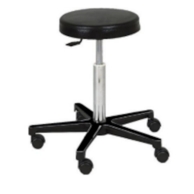 Tabourets à vérin assise noire avec 5 branches en nylon