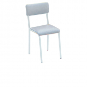 Chaise avec assise matelassé grise
