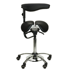 Chaise multifonctionnelle noire avec siège de selle divisé