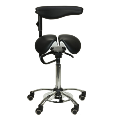 Chaise multifonctionnelle noire avec siège de selle divisé