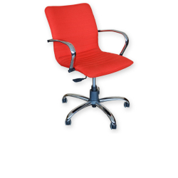 Fauteuil avec dossier bas et accoudoirs - Tissu ou skai - Différentes couleurs