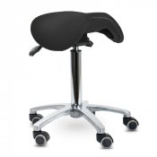 Tabouret tournant avec assise selle inclinable - 5 couleurs disponibles