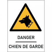 Panneau "Danger chien de garde" en aluminium