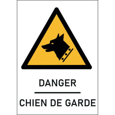 Panneau "Danger chien de garde" en aluminium