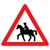 Pictogramme "Attention passage de cavalier" autocollant