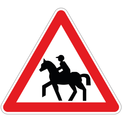 Pictogramme "Attention passage de cavalier" autocollant