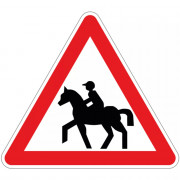 Pictogramme "Attention passage de cavalier" en PVC rigide